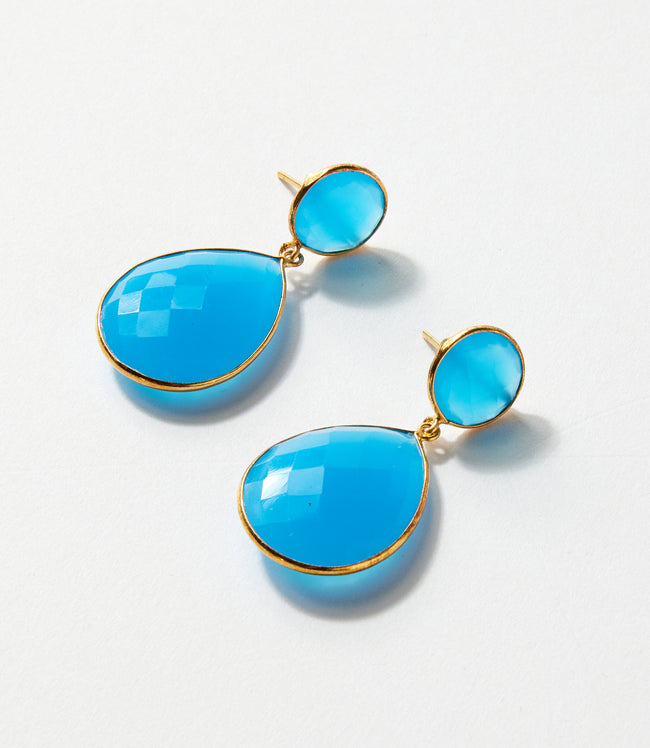 Karen Kane Sky Blue Teardrop Gemstone Drop Earrings Karen Kane