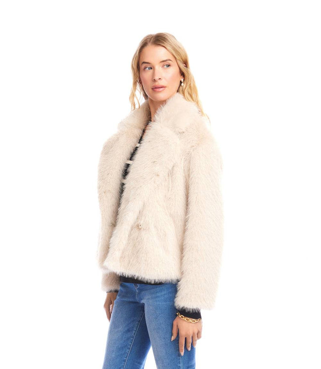 Karen Kane Stone Cropped Faux Fur Jacket Karen Kane
