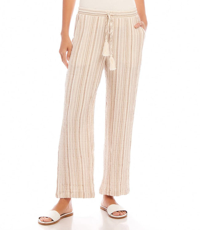 Karen Kane Stripe Metallic Stripe Drawstring Ankle Pants Karen Kane