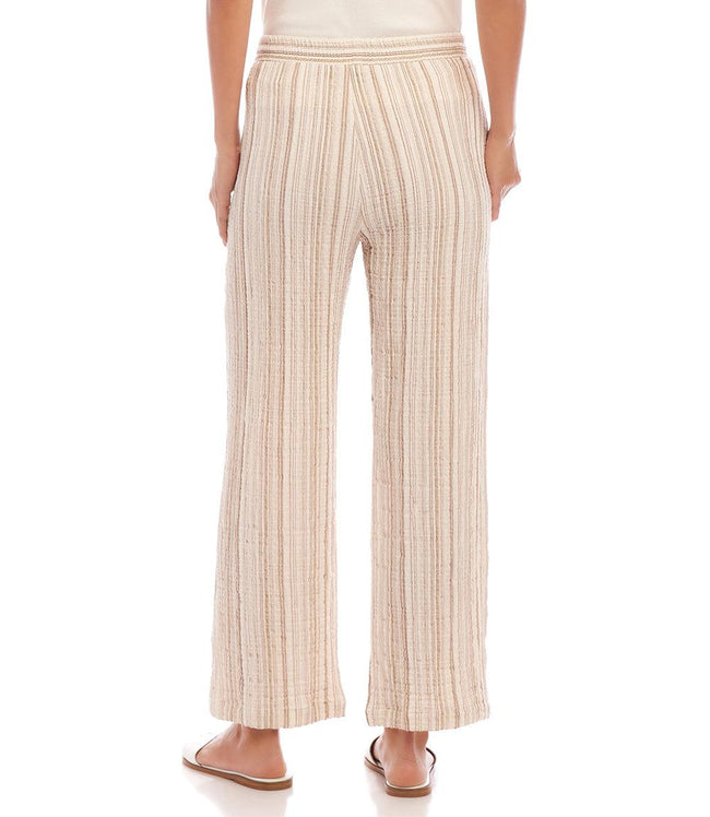 Karen Kane Stripe Metallic Stripe Drawstring Ankle Pants Karen Kane