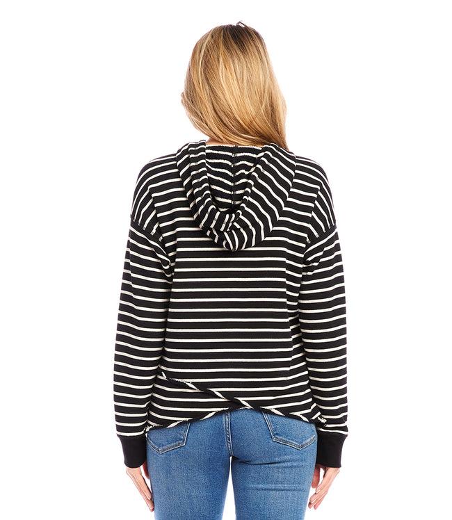Karen Kane Stripe Stripe Asymmetric Hem Hoodie Karen Kane