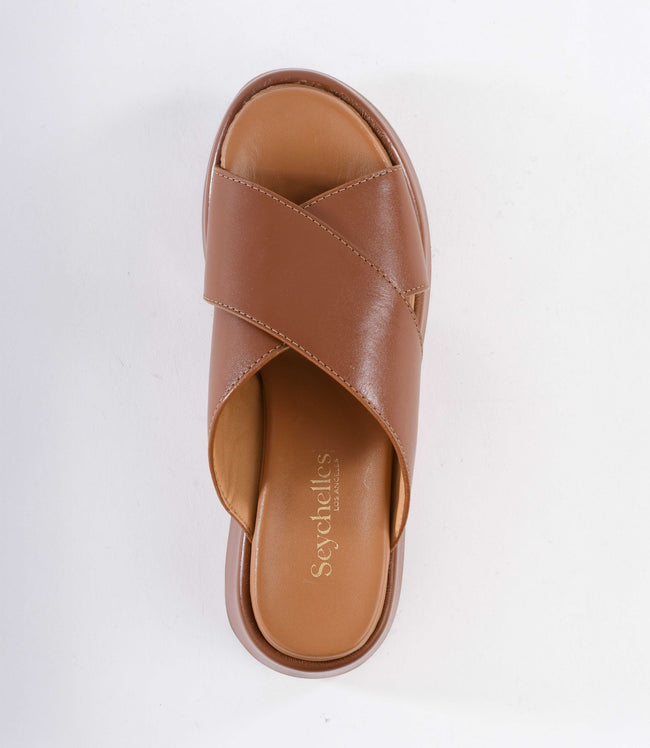 Karen Kane Tan Key Largo Slip On Platform Sandals Karen Kane