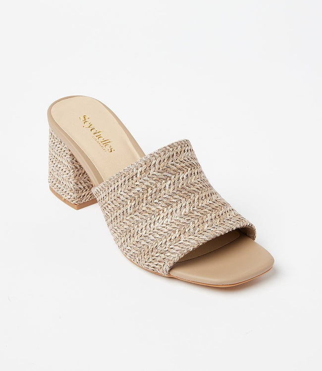 Karen Kane Taupe Adapt Raffia High Heel Sandals Karen Kane