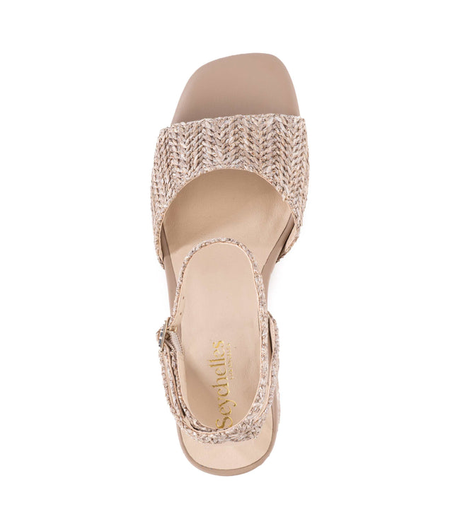 Karen Kane Taupe Simple Pleasures Raffia Heel Sandals Karen Kane