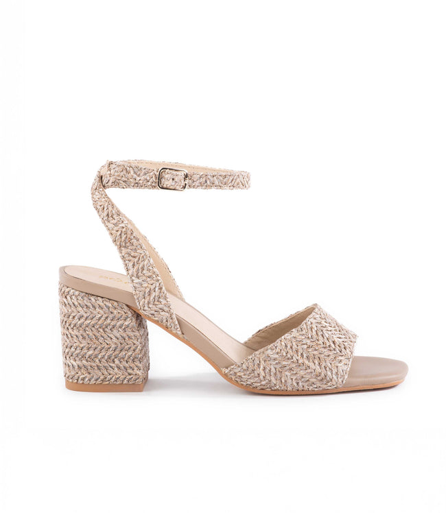 Karen Kane Taupe Simple Pleasures Raffia Heel Sandals Karen Kane