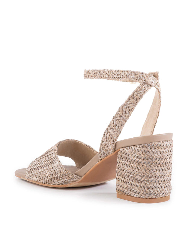 Karen Kane Taupe Simple Pleasures Raffia Heel Sandals Karen Kane