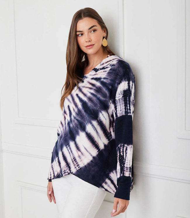 Karen Kane Tie Dye Asymmetric Hem Hoodie Karen Kane