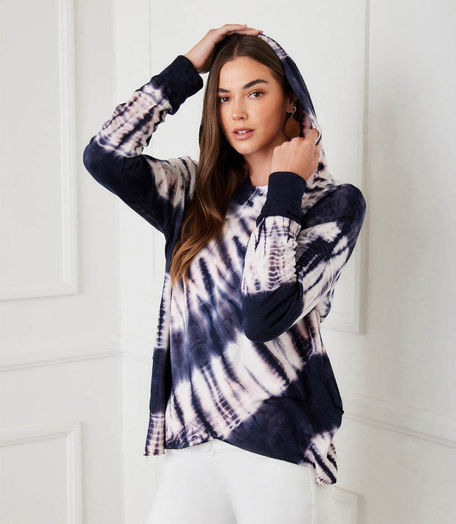 Karen Kane Tie Dye Asymmetric Hem Hoodie Karen Kane
