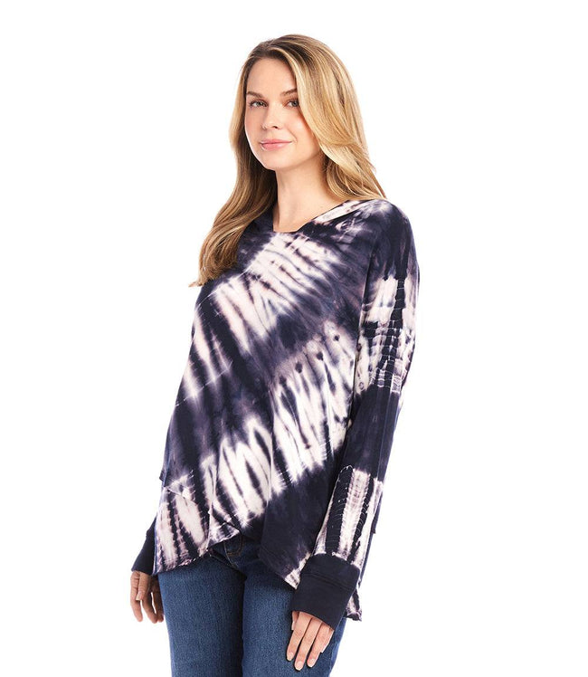 Karen Kane Tie Dye Asymmetric Hem Hoodie Karen Kane
