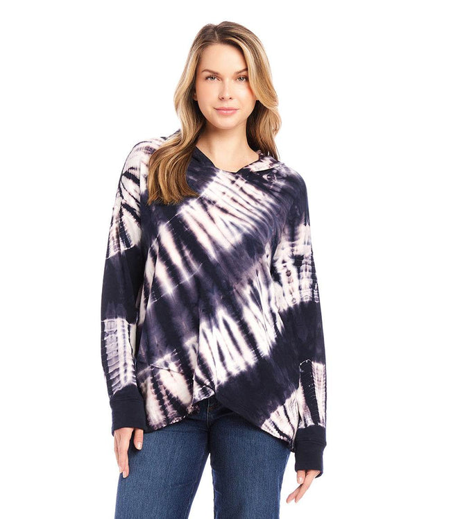 karen kane Tie Dye Asymmetric Hem Hoodie Karen Kane