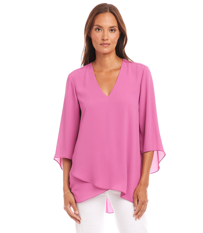 Karen Kane Tulip Bracelet Sleeve Asymmetric Top Karen Kane