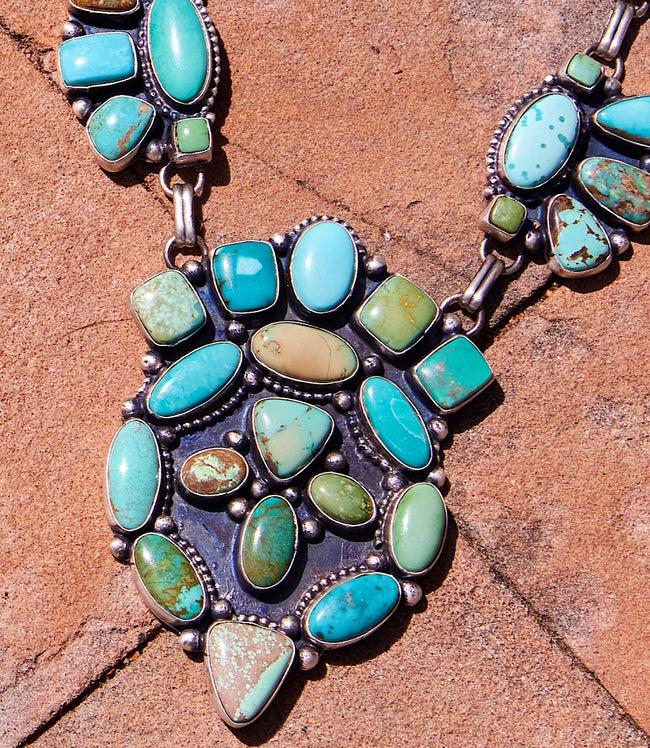 Karen Kane Turquoise Calico Lake Turquoise Sterling Silver Necklace Karen Kane