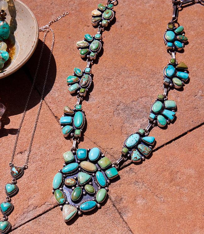 Karen Kane Turquoise Calico Lake Turquoise Sterling Silver Necklace Karen Kane