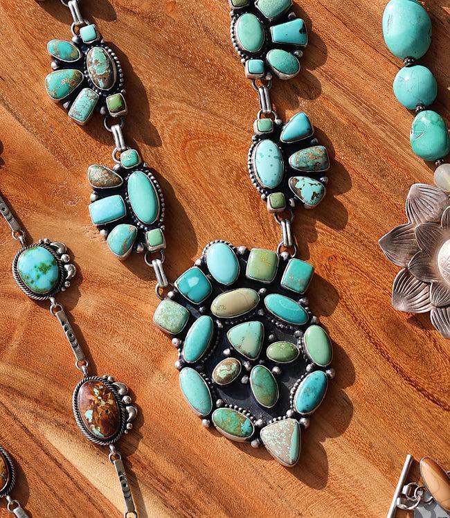 karen kane Turquoise Calico Lake Turquoise Sterling Silver Necklace Karen Kane