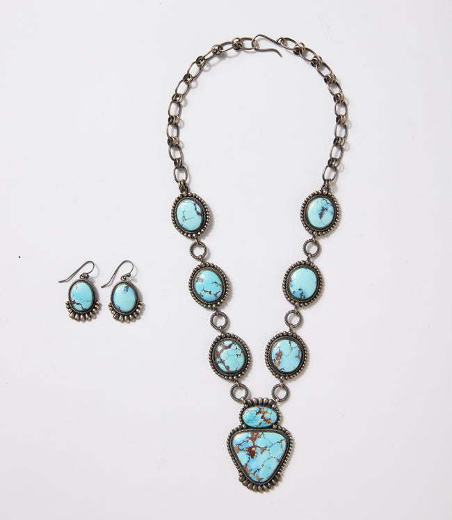 Karen Kane Turquoise Golden Hill Turquoise Station Necklace Set Karen Kane
