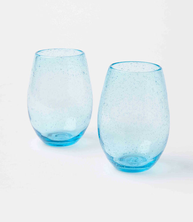 Karen Kane Turquoise Stemless Bubble Wine Glass Karen Kane