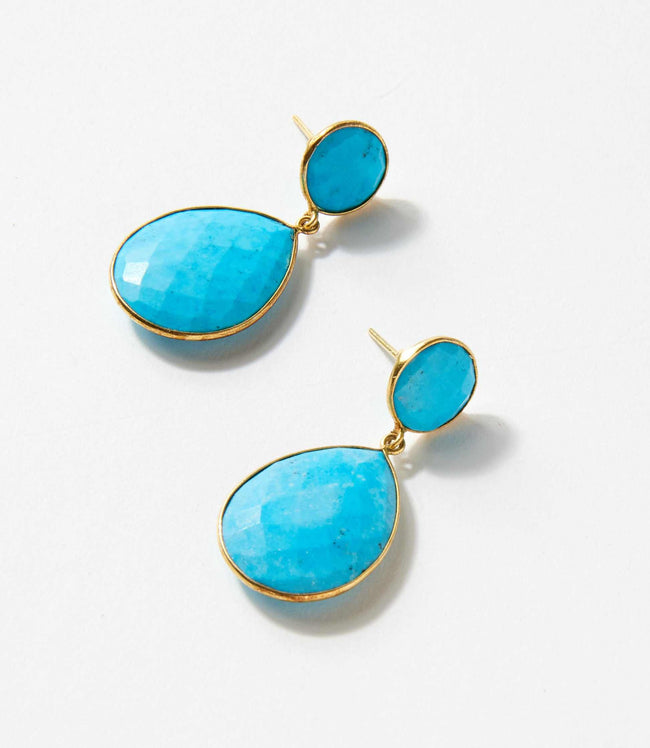 Karen Kane Turquoise Teardrop Gemstone Drop Earrings Karen Kane