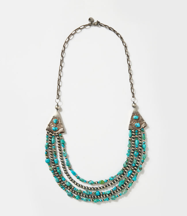 Karen Kane Turquoise Vintage Turquoise Multistrand Necklace Karen Kane