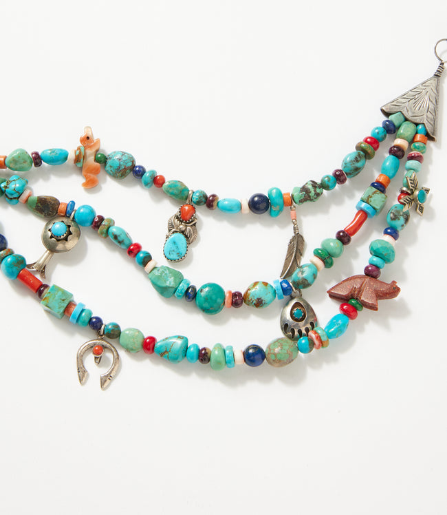 karen kane Turquoise Vintage Turquoise Multistrand Necklace Karen Kane