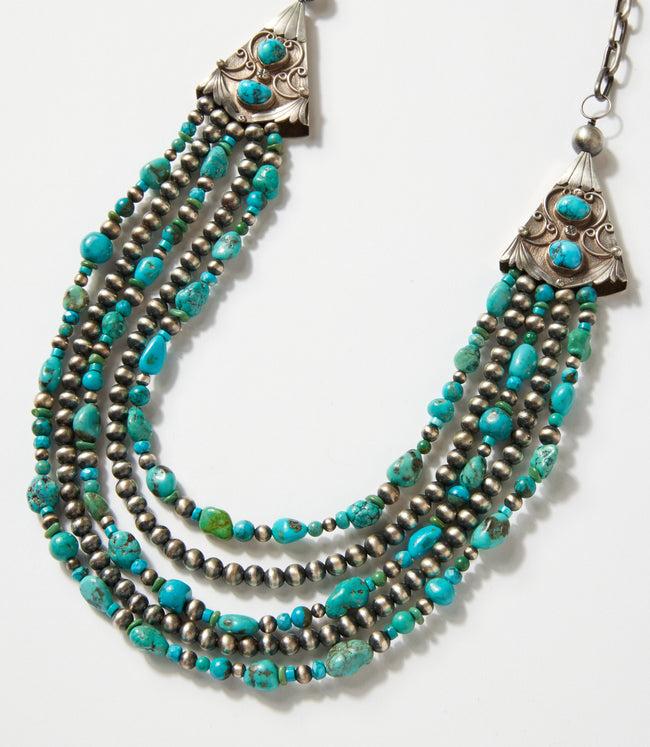 karen kane Turquoise Vintage Turquoise Multistrand Necklace Karen Kane