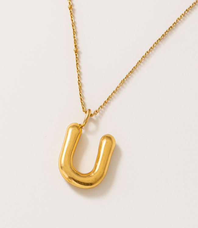 karen kane U Gold Bubble Letter Charm Necklace Karen Kane