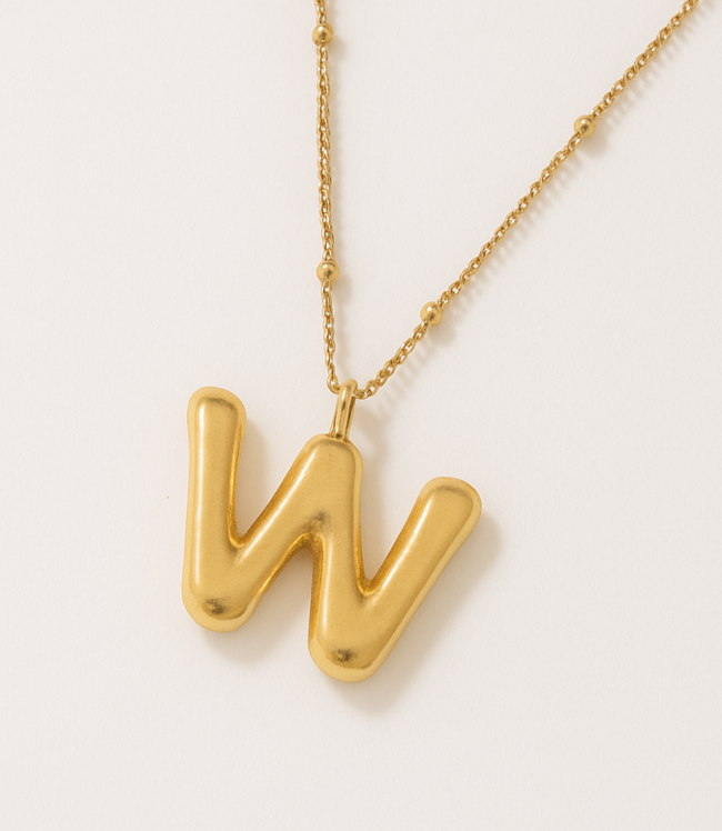 karen kane W Gold Bubble Letter Charm Necklace Karen Kane