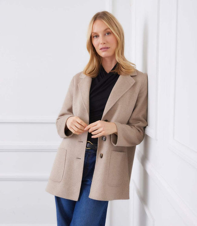 Karen Kane Wheat Oversized Brushed Blazer Karen Kane