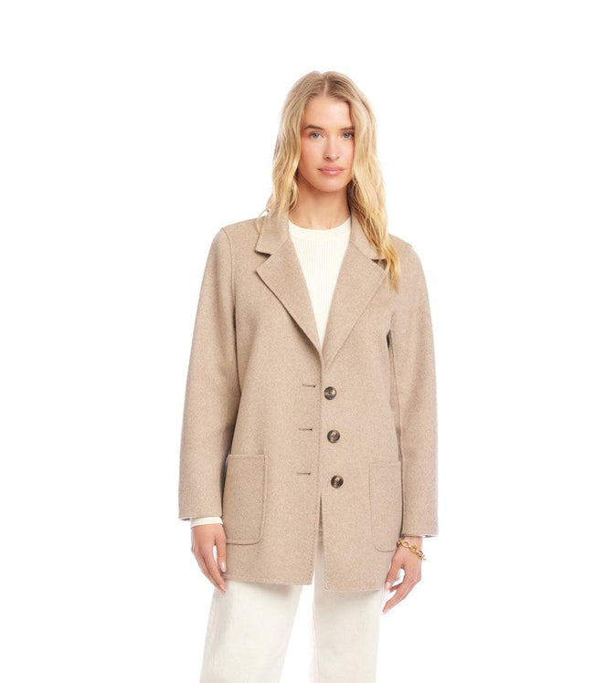 Karen Kane Wheat Oversized Brushed Blazer Karen Kane