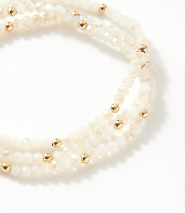 Karen Kane White Beaded Crystal Bracelets Set Of 3 Karen Kane