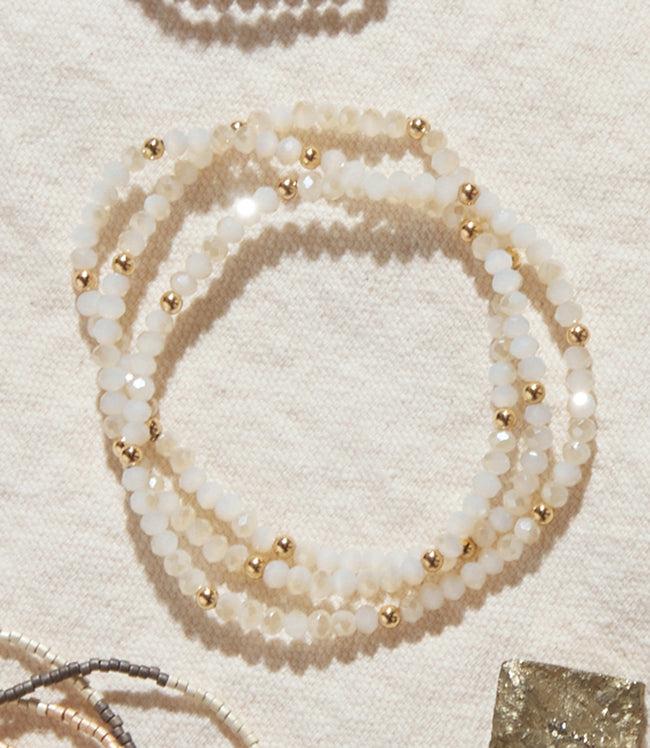 karen kane White Beaded Crystal Bracelets Set Of 3 Karen Kane