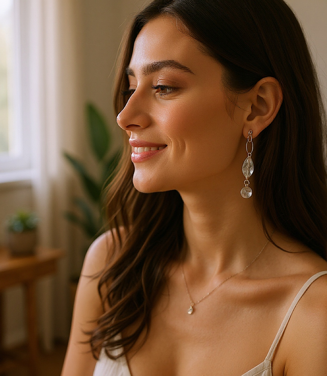 Karen Kane White Blush Rose Quartz Earrings Karen Kane