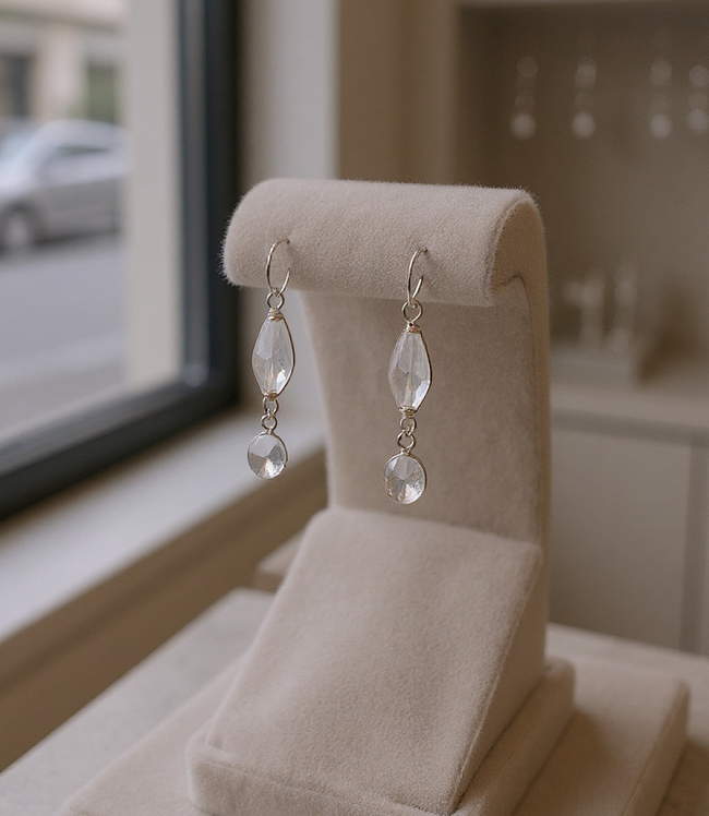 Karen Kane White Blush Rose Quartz Earrings Karen Kane