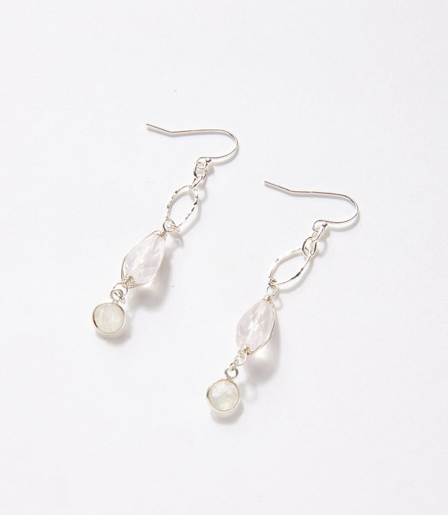 Karen Kane White Blush Rose Quartz Earrings Karen Kane