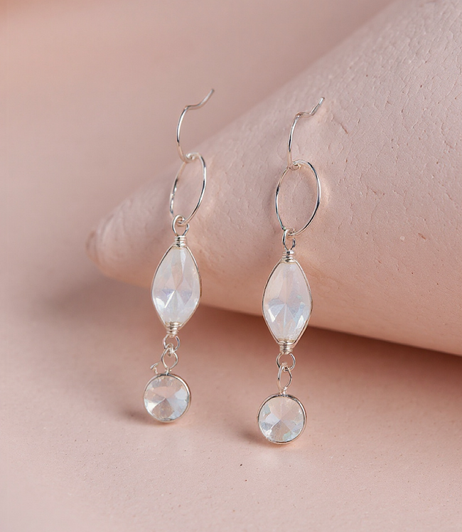 karen kane White Blush Rose Quartz Earrings Karen Kane