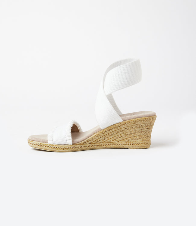 Karen Kane White Carolina Scalloped Espadrille Wedge Sandals Karen Kane