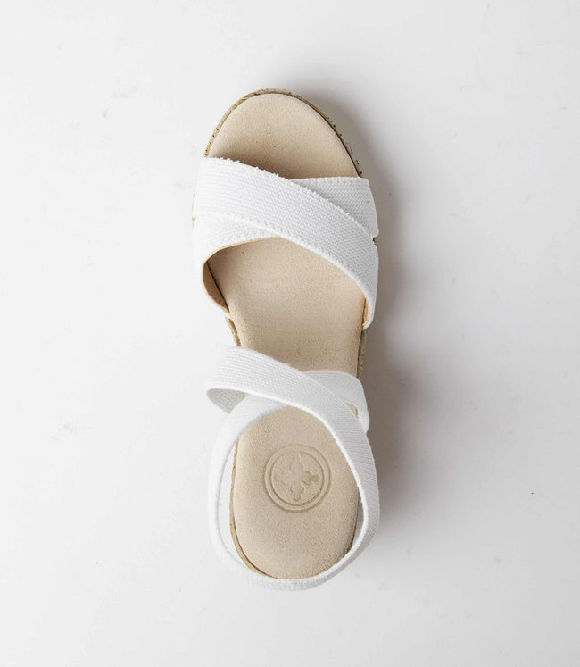 Karen Kane White Fishburne Criss Cross Espadrille Wedge Sandals Karen Kane