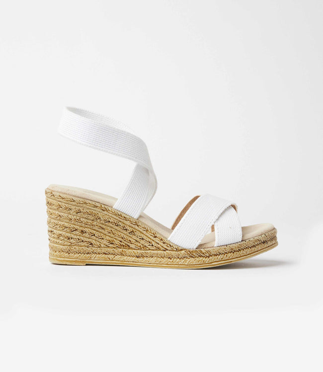 Karen Kane White Fishburne Criss Cross Espadrille Wedge Sandals Karen Kane