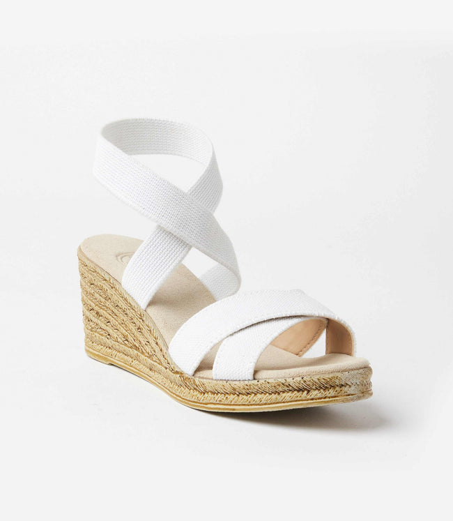karen kane White Fishburne Criss Cross Espadrille Wedge Sandals Karen Kane