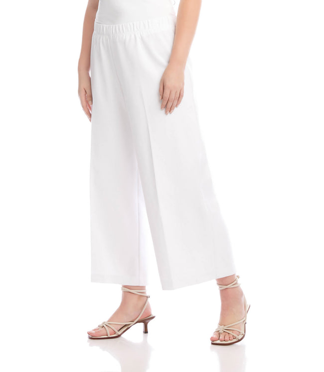 Karen Kane White Plus Size Cropped Wide-Leg Pants Karen Kane