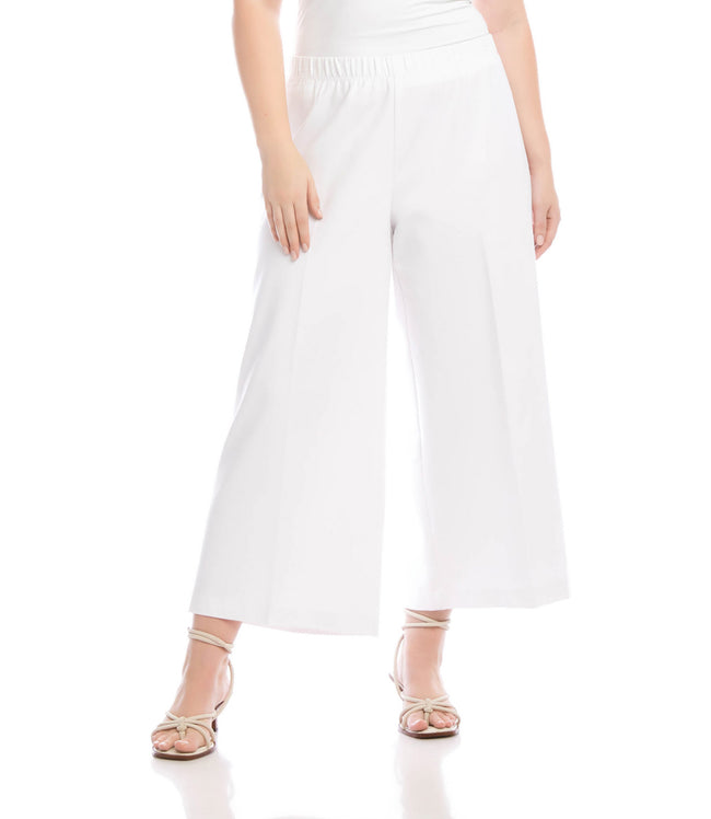 karen kane White Plus Size Cropped Wide-Leg Pants Karen Kane