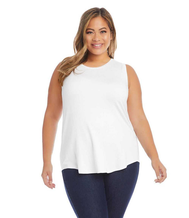 Karen Kane White Plus Size Shirttail Tank Karen Kane