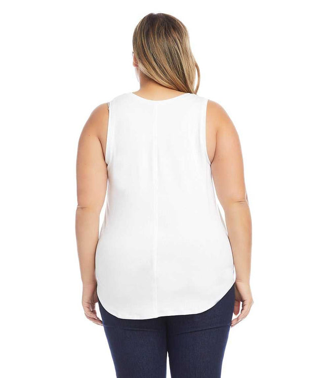 Karen Kane White Plus Size Shirttail Tank Karen Kane