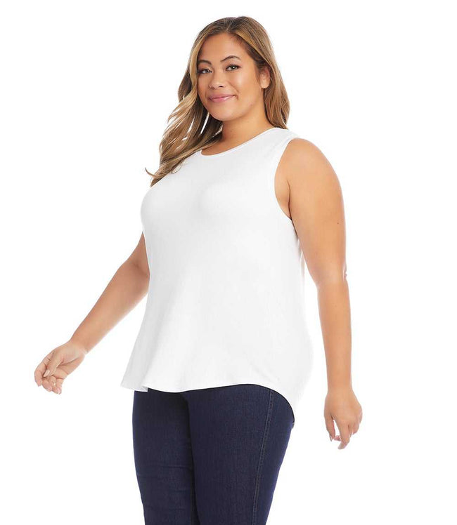 Karen Kane White Plus Size Shirttail Tank Karen Kane