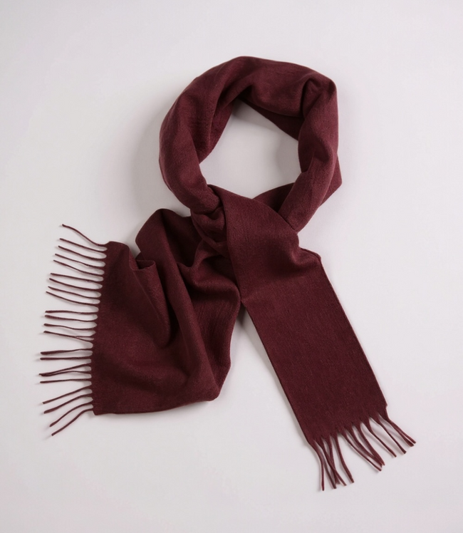 karen kane Wine Merino Wool Fringed Scarf Karen Kane