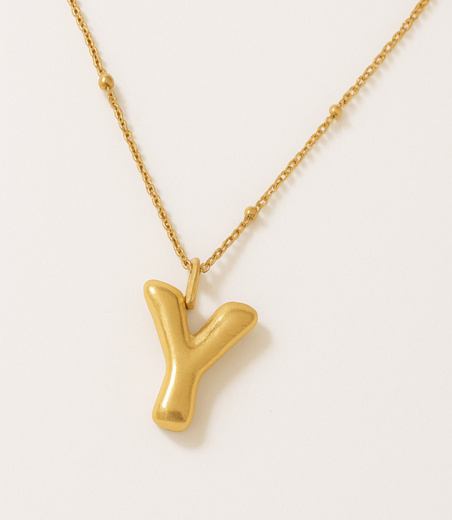 karen kane Y Gold Bubble Letter Charm Necklace Karen Kane