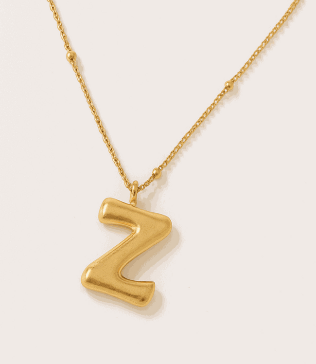 karen kane Z Gold Bubble Letter Charm Necklace Karen Kane