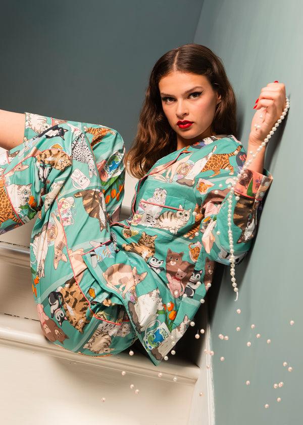 Karen Mabon Cat Collector Organic Cotton Pyjama Set
