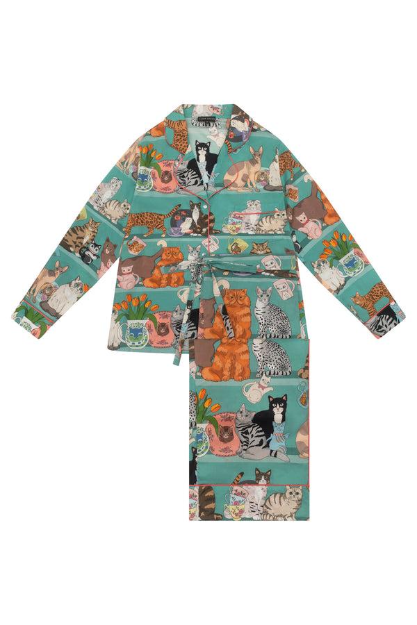 karen mabon Cat Collector Organic Cotton Pyjama Set