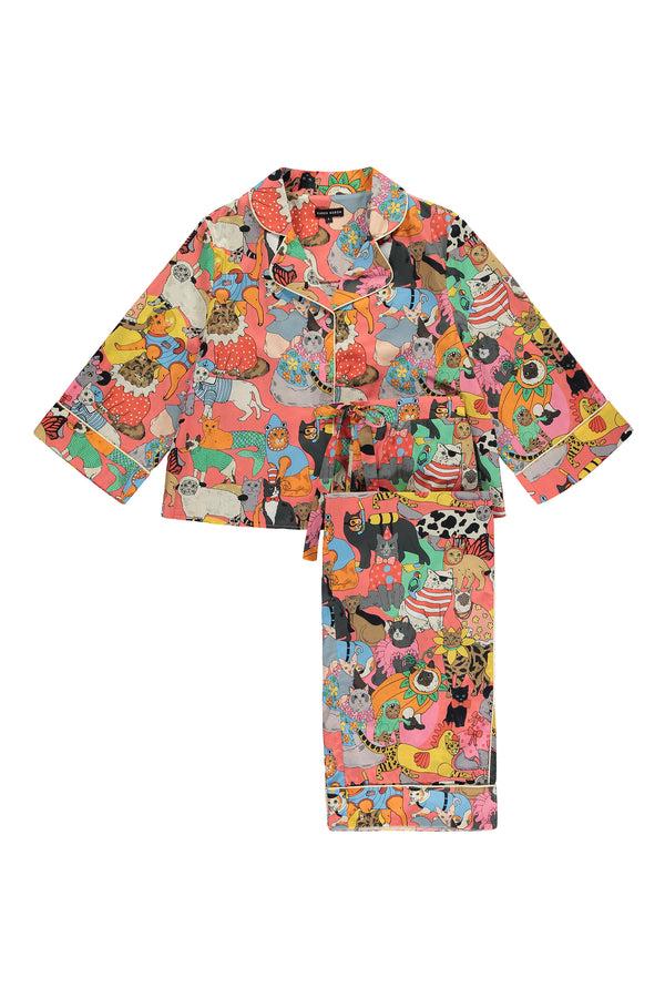 karen mabon Fancy Dress Cats Organic Cotton Pyjama Set