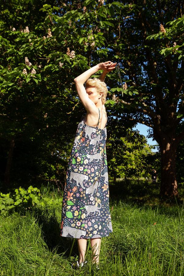 Karen Mabon Alpine Leopard Cotton Sleep Dress